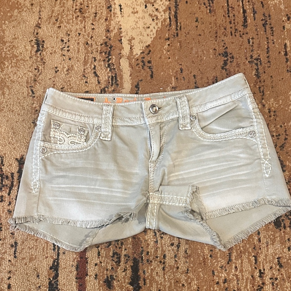 Rock Revival Light Gray Jean Shorts